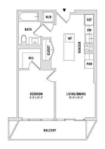 Floor plan 1 Bedroom, 1 Bathroom 1 Bed 1 Bath 5