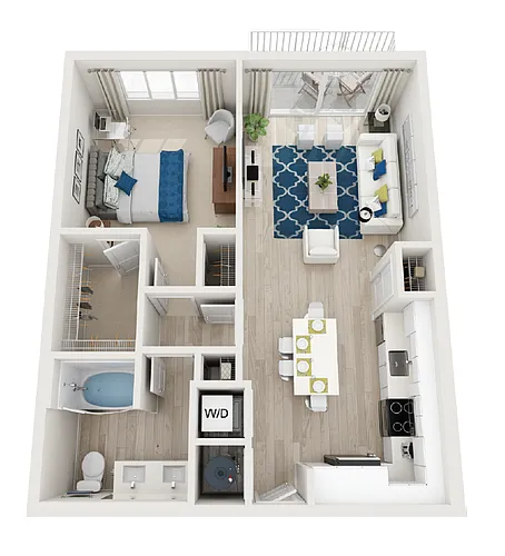 Floor plan A3-1BR-1BA-757-766sf