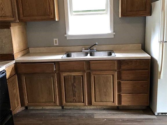 Unit A kitchen with eating space.