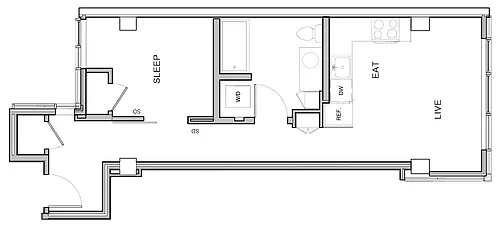 Floor plan 1X1 - C1