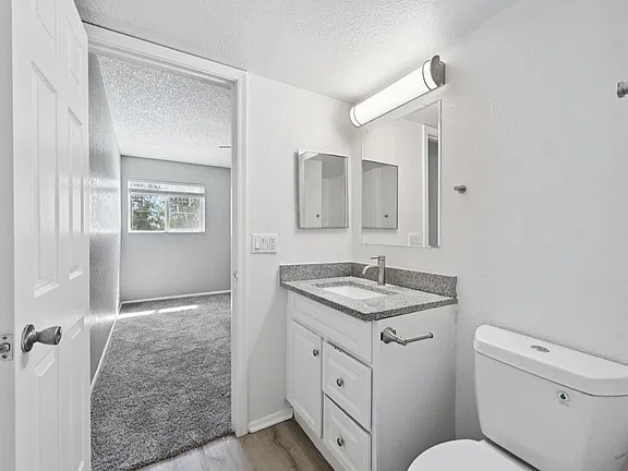 Representative apartment bathroom at Cornell Apartments.