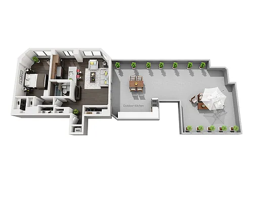 Floor plan One Bedroom A1Q
