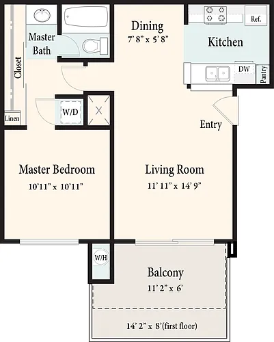 Floor plan 1/1U