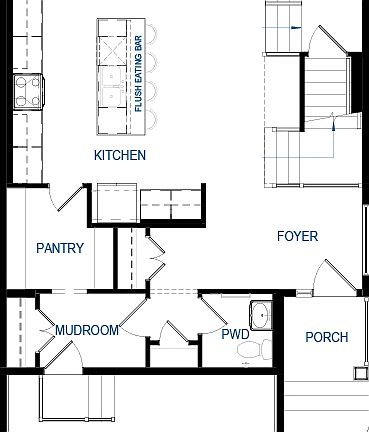 A black line drawing of the Columbia 26 model by Brookfield Residential