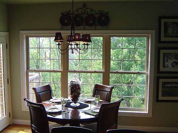 breakfast room with great wooded view