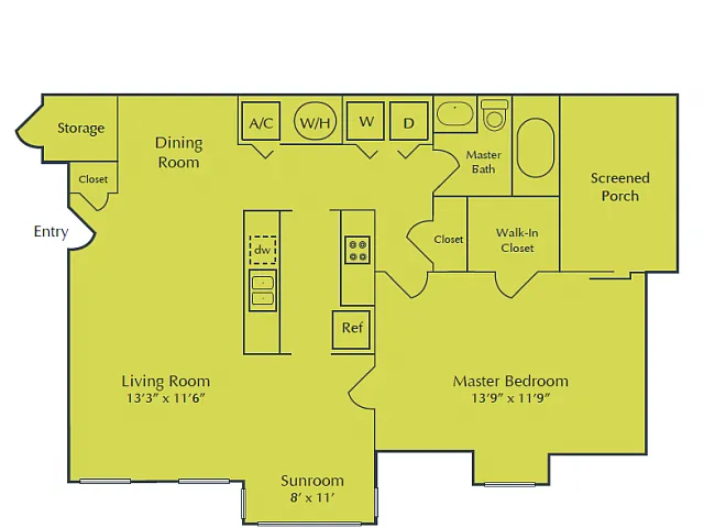 Floor plan 1X1C