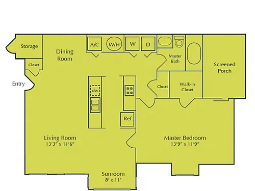 Floor plan 1X1C