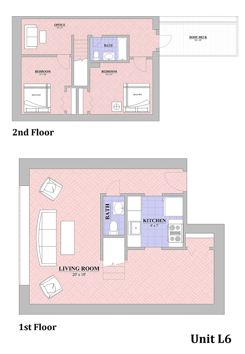 Floor plan 2 Bed | 1.5 Bath