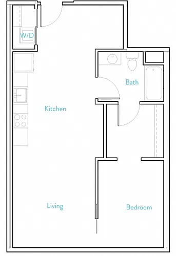 Floor plan 1 Bedroom B- Henshaw