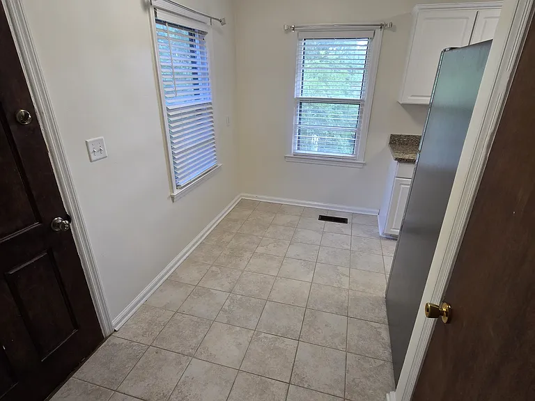 View from dining room into kitchen nook