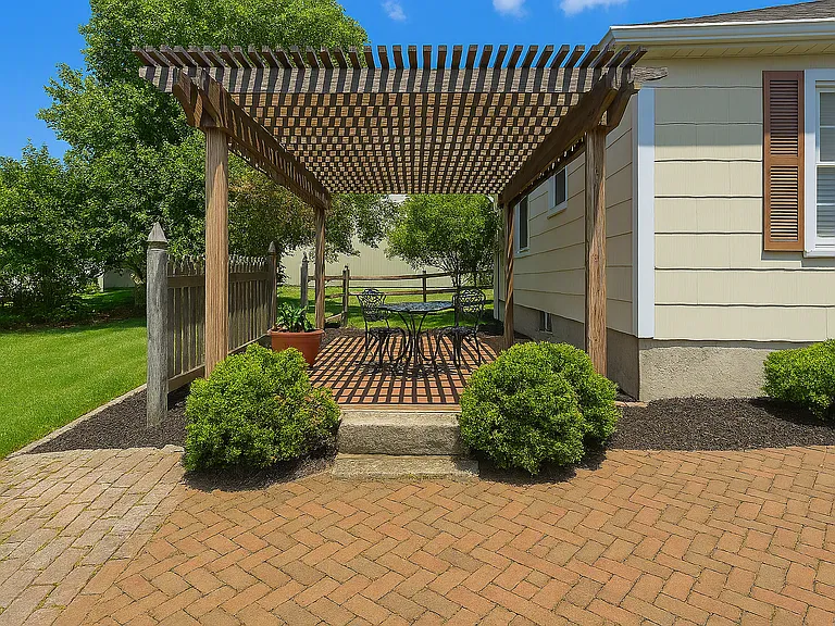 Beautiful brick work and patio with pergola