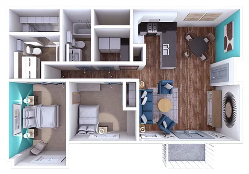 Floor plan Deuce 2x2