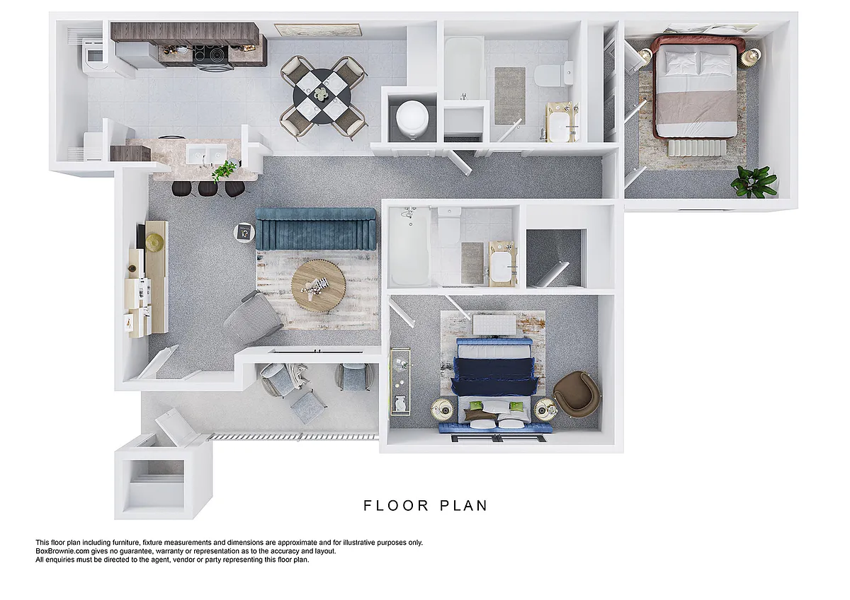 Floor plan 2 Bedroom, 2 Bath