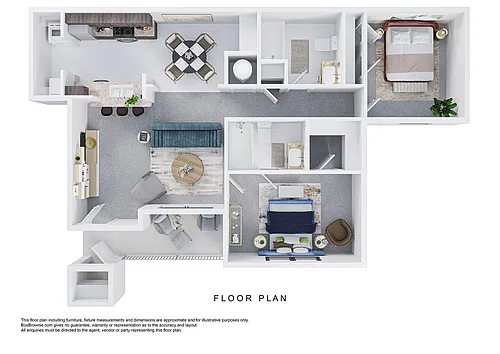Floor plan 2 Bedroom, 2 Bath