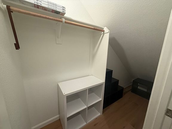 Storage closet under the stairs