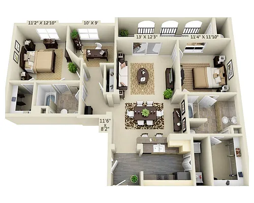 Floor plan the Bordeaux (B2D)
