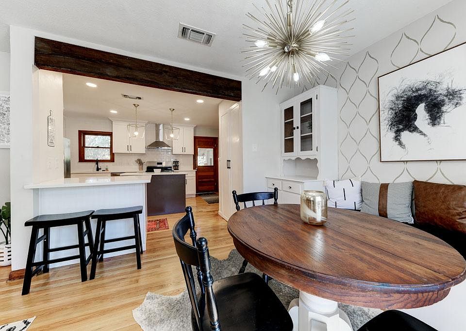 Dining space - table also has a leaf and can be expanded and nice open kitchen