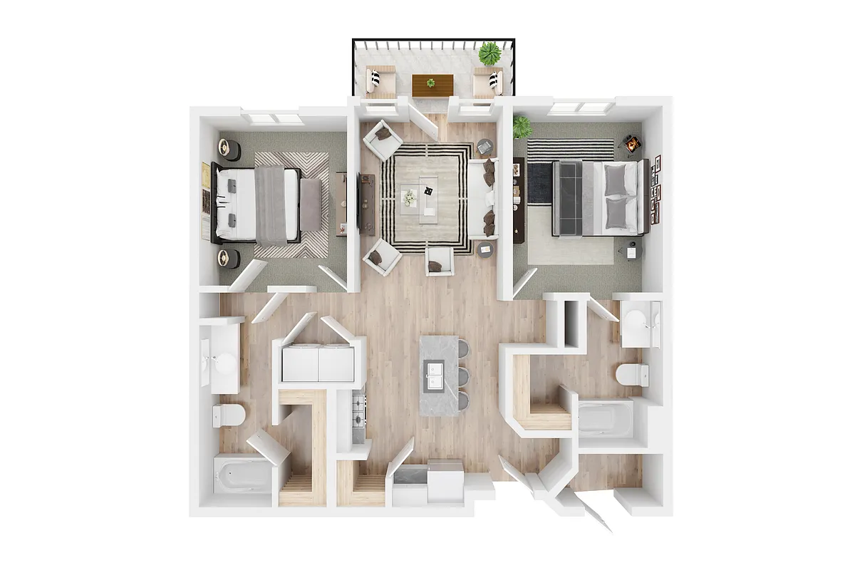 Floor plan The Pacific 2x2