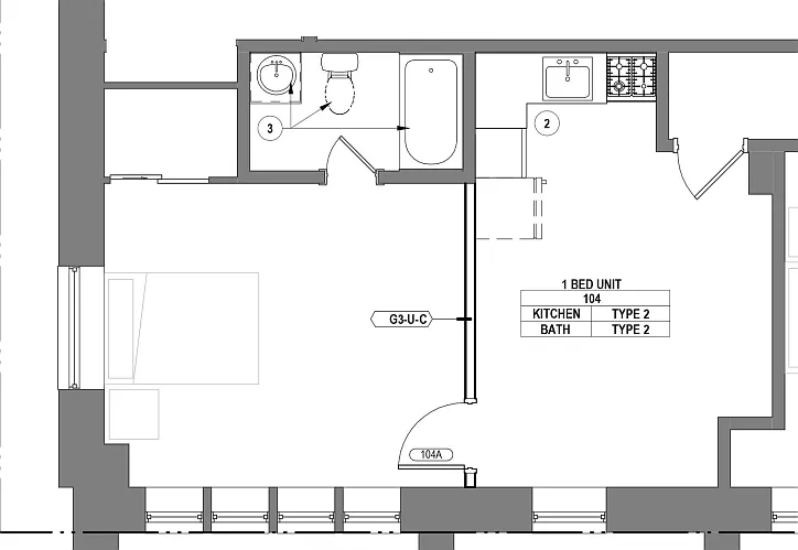 1500 Pine - Apt 104 Floor Plan 1500 Pine - Apt 104 Floor Plan