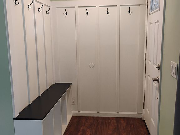 Entry way with storage bench.