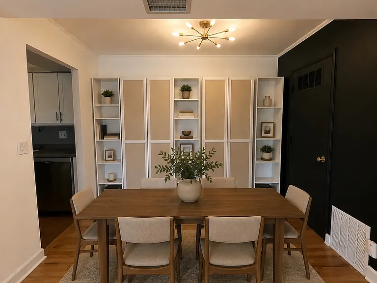 Virtually staged dining room