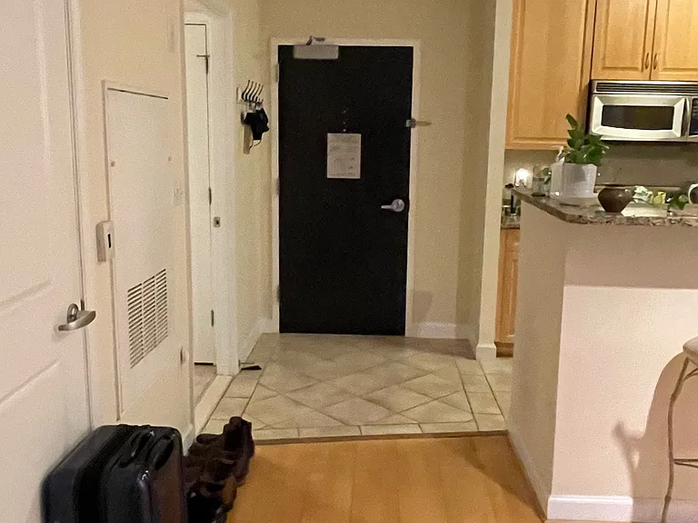 Another view from the living room towards the unit entrance.