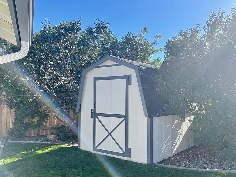 Large storage barn in backyard