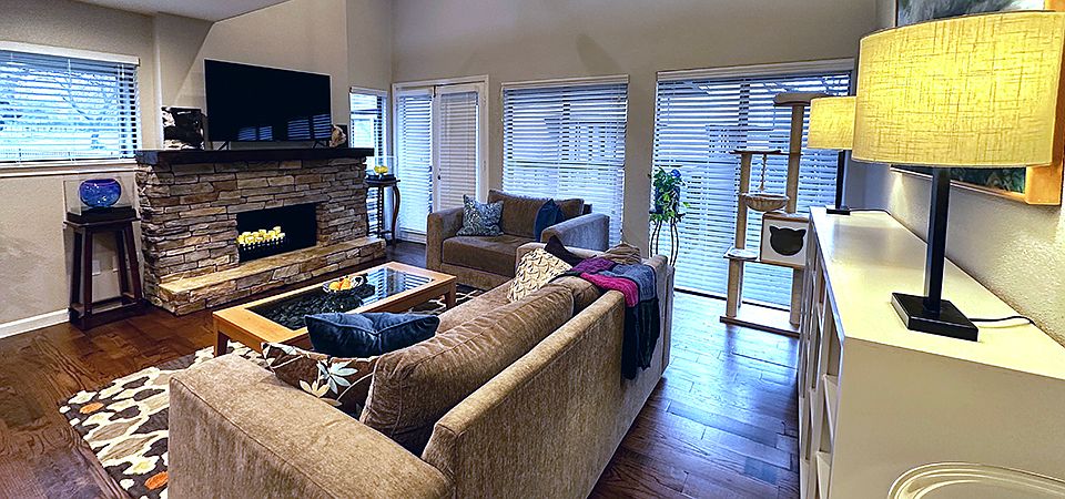 Built in electronics to make it easy to place a large TV with no visible cords