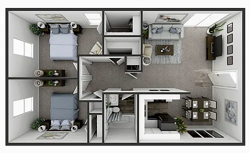 Floor plan 2 BR Garden - Hanley Lane