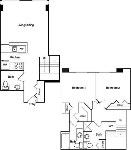 Floor plan 2 Bed 304 NW