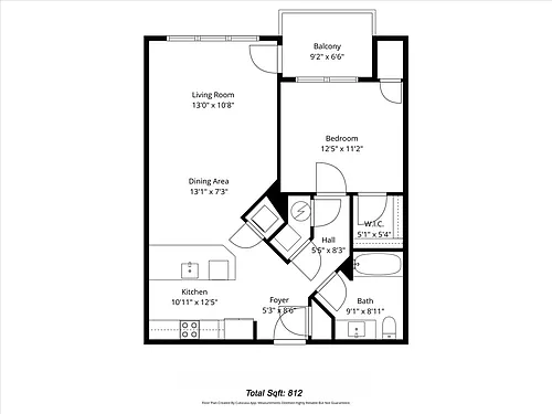 Floor plan 1 Bedroom - Std Layout