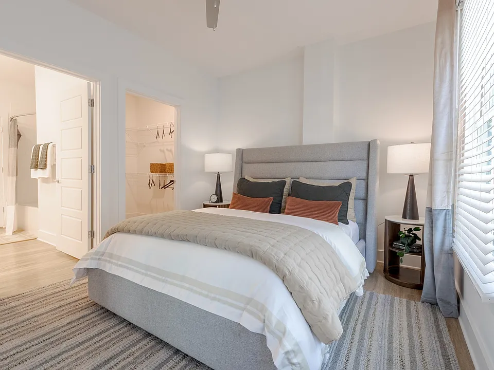 Primary Bedroom at The Merchant Apartments in Charleston, SC 29403