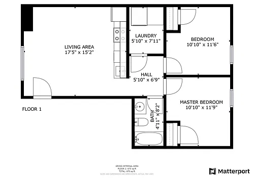 Floor plan Master St 2 Beds