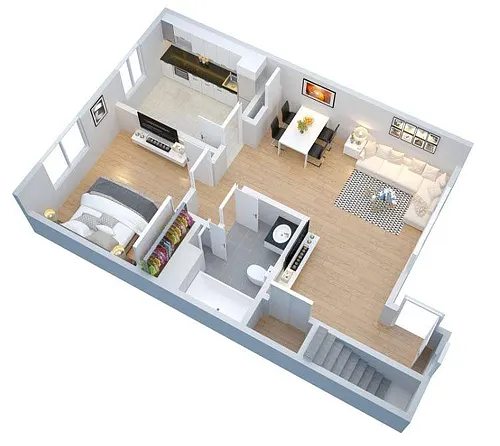 Floor plan 1 BEDROOM WELSH