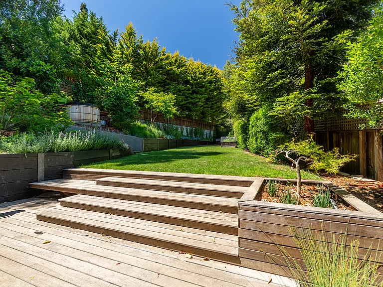 Backyard lawn and garden