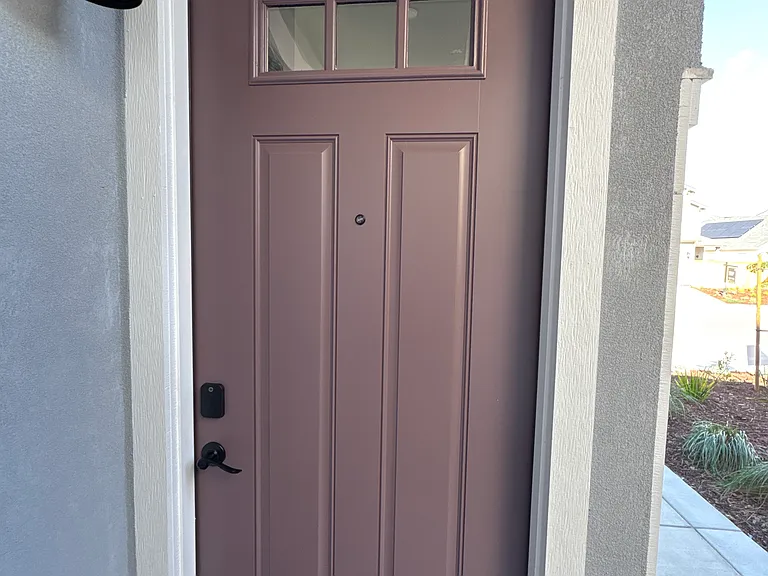 Front door with key code entry