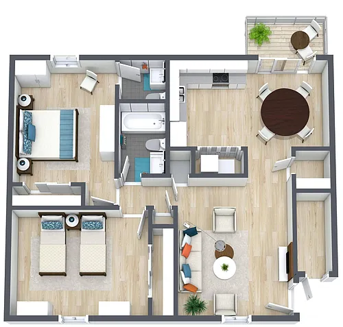 Floor plan 2BR - 1.5BTH