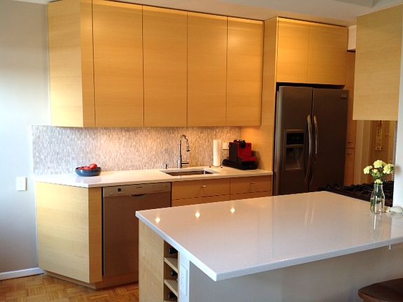 kitchen peninsula & cabinets