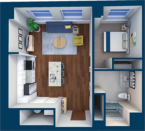 Floor plan Suite Style 11 - 1 Bedroom 1 Bath