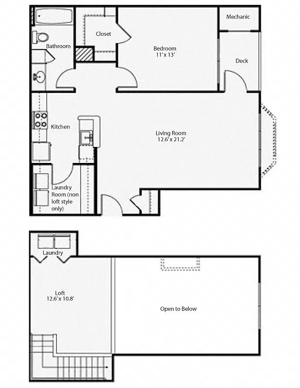 Floor plan 1EL Elmwood Loft