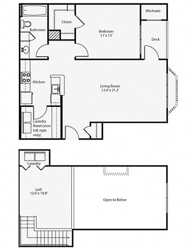 Floor plan 1EL Elmwood Loft
