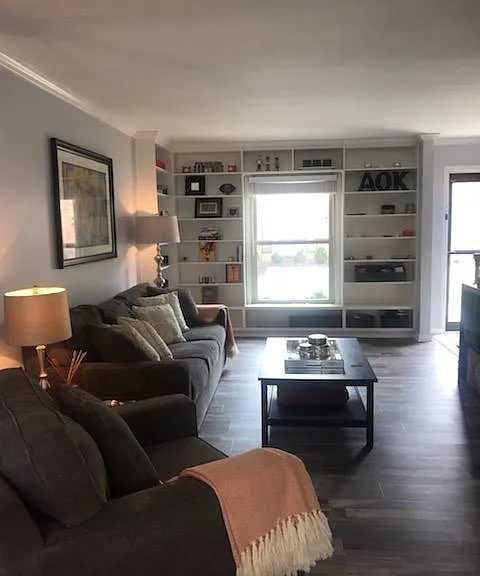 Built in book shelves in Living room
