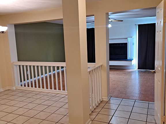 Dining room has tile floor
