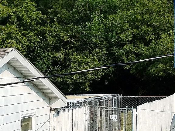 Front of kennel facing the r