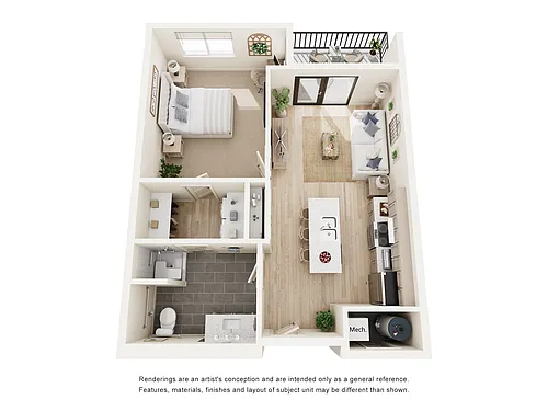 Floor plan 1 Bed/1 Bath