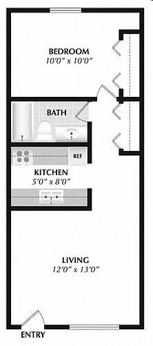 Floor plan One Bedroom One Bath