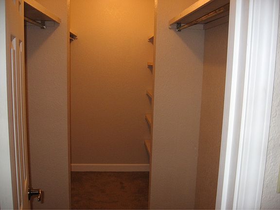 Walk in closet in master bed