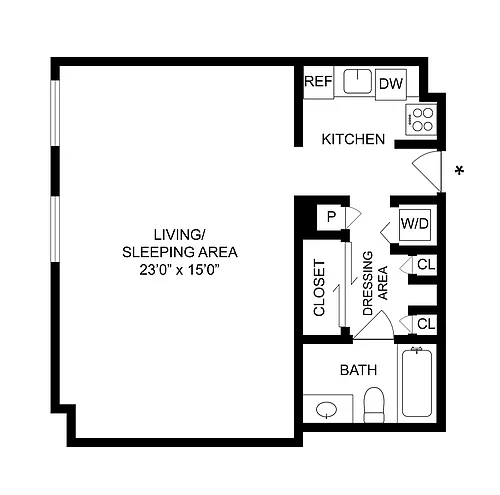 Floor plan Studio - A - Huntington