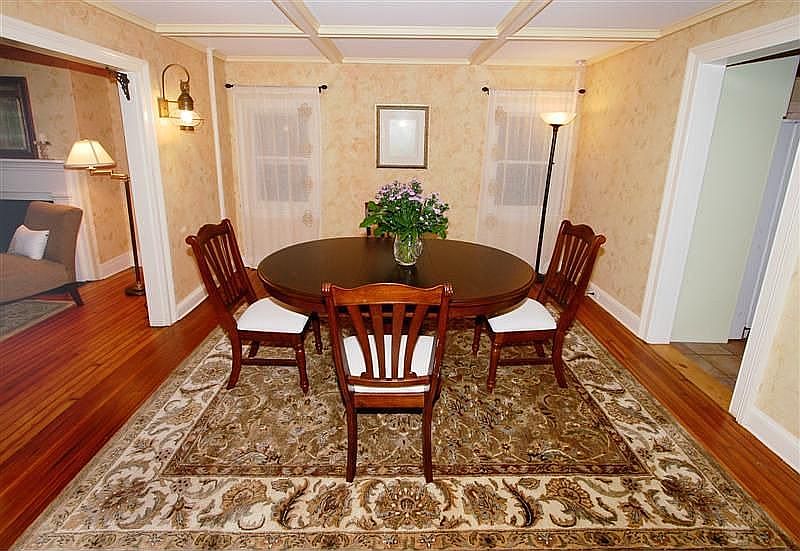 Dining Rm, beamed ceiling