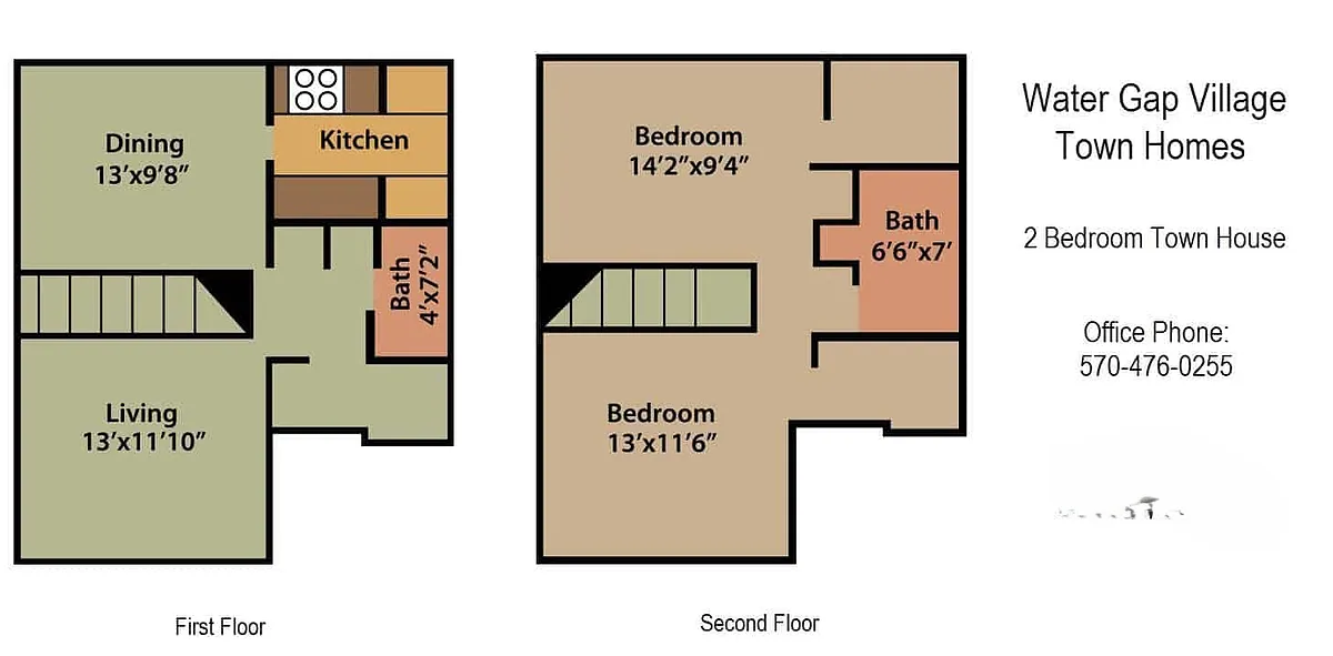 Floor plan Two Bedroom Townhome